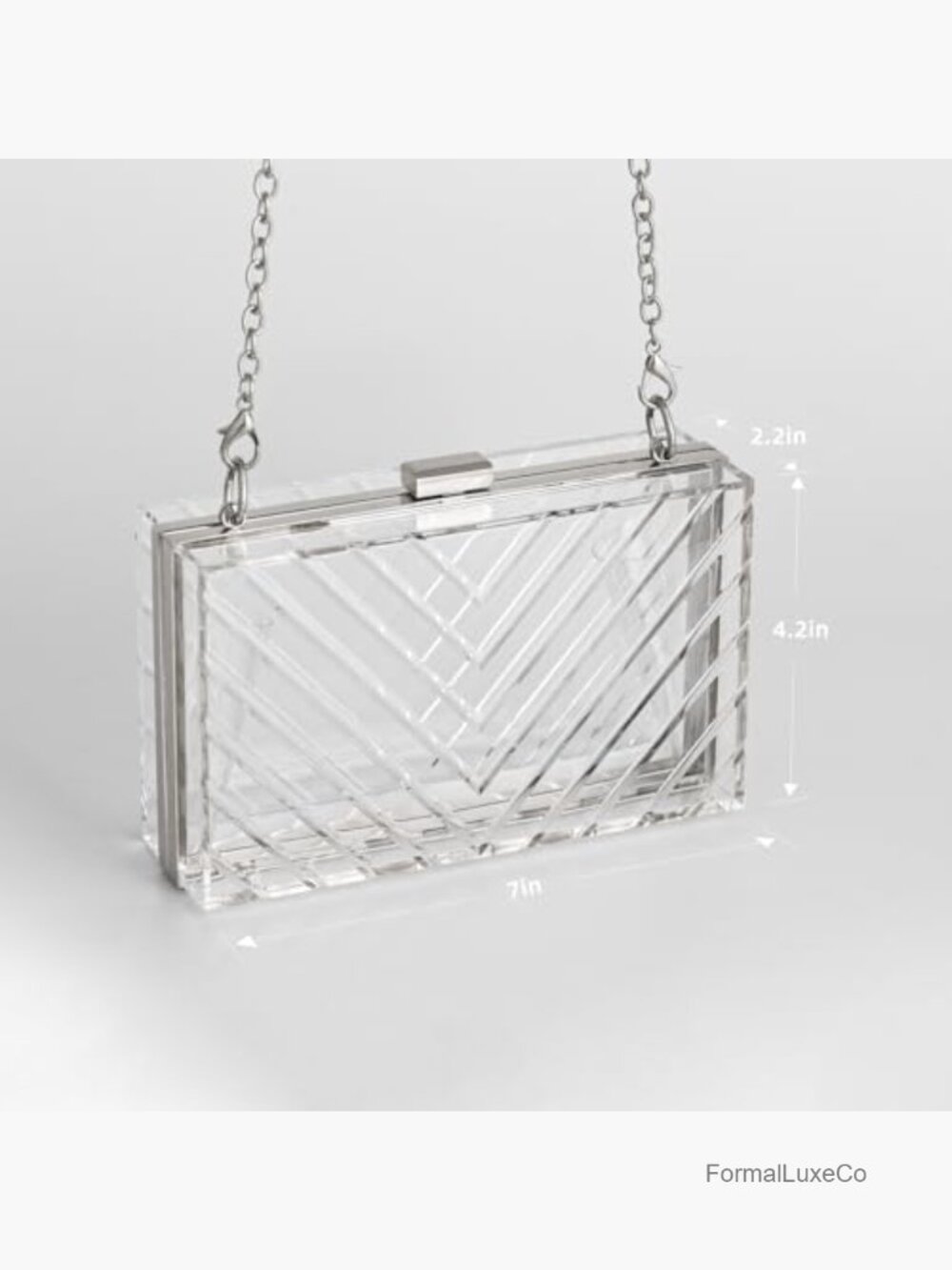 Clear Acrylic Clutch Purse Stadium Approved Evening Bag View 3